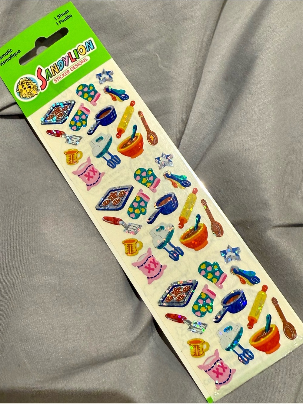 🍪 Sandy lion baking prismatic stickers cookies mixer spatula NIP VHTF vintage